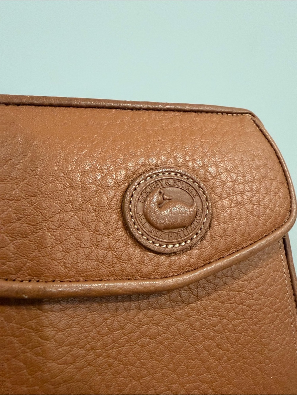 Dooney & Bourke Cognac Pebbled Leather Crossbody Wallet/Bag - Picture 4 of 9